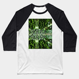 Green City with Tree Baseball T-Shirt